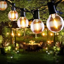 Festoon Outdoor String Light 31Ft 28 LED G40 Bulbs Mains Powered Waterproof
