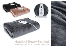 Heated Throw Electric Over Blanket Soft Fleece Comfort Control Sofa Bed Lounge