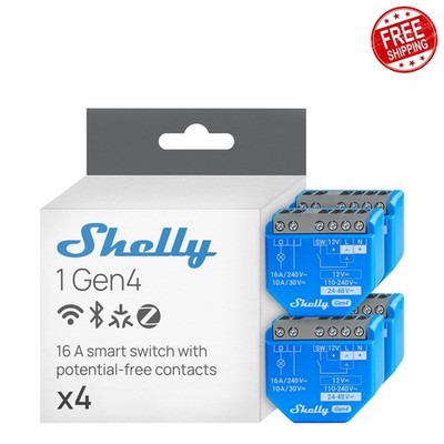 Shelly 4-Pack Gen4 WiFi Matter Relay Switch