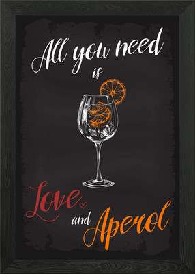 All You Need Love Aperol gerahmtes Wandbild Poster Leinwanddruck Bild