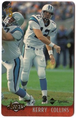 Assets '96 : $5. Kerry Collins (Card #5 of 20) Phone Card