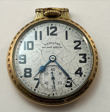 1944 Hamilton 21j 16s Railroad 992B Pocket Watch 10k Wadsworth GF Case
