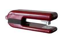 Tenex Post Modern Stapler 1980s Burgundy Plastic + Steel Mid Century Office