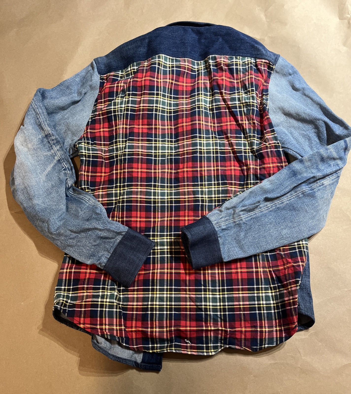 🔥🔥🔥Custom UpCycled Patchwork Plaid and Denim S… - image 14