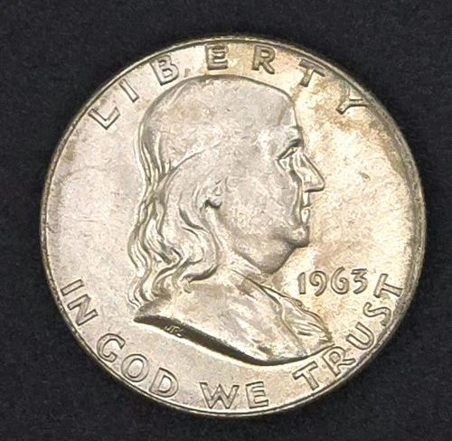 1963 D - Franklin Half Dollar - 90% SILVER - Uncirculated