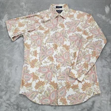 Daniel Cremieux Shirt Mens Large Paisley Button Down Tailored Fit Long Sleeve