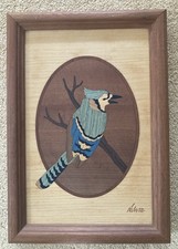 Hudson River Inlay Marquetry Blue Jay By Jeff Nelson
