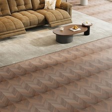 Brown 5m² Herringbone Self-Adhesive PVC Planks Wear-Resistant Flooring Tiles DIY