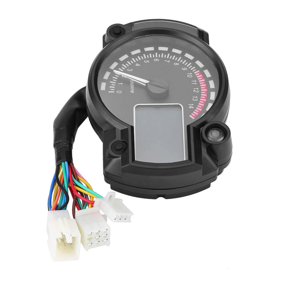 12V Universal Waterproof Digital LCD Display Motorcycle Speedometer Tachometer - Image 4 of 4