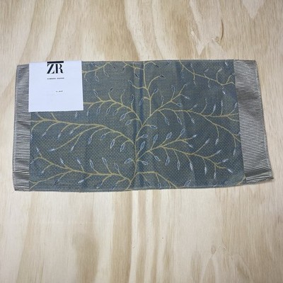 Zimmer Rohde Liselia Silk Linen Cotton Embroidered Leaf Fabric Sample 7x13''