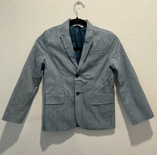 Cat Jack Striped Single Breasted Blazer Jacket Kid's Boys Sizes 7 Light Blue