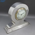 ANTIQUE EDWARDIAN SOLID STERLING SILVER MANTLE CLOCK 648g HCD 14.5CM BIRM 1908