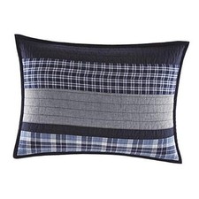 Nautica - Sham, Cotton Quilted Bedding with Quilted Standard Sham Adelson Blue