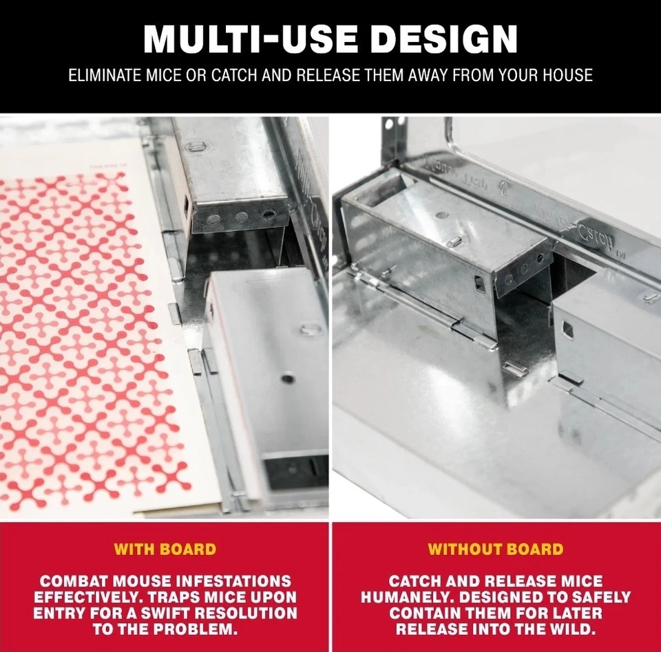Paquete de 5 trampas para ratones reutilizables Solid Pro Series Multi-Catch, placa de pegamento incluida Foto 4 de 4
