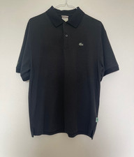 Vintage Lacoste Mens 100 Cotton Black Short Sleeve Polo Shirt Made in France XL