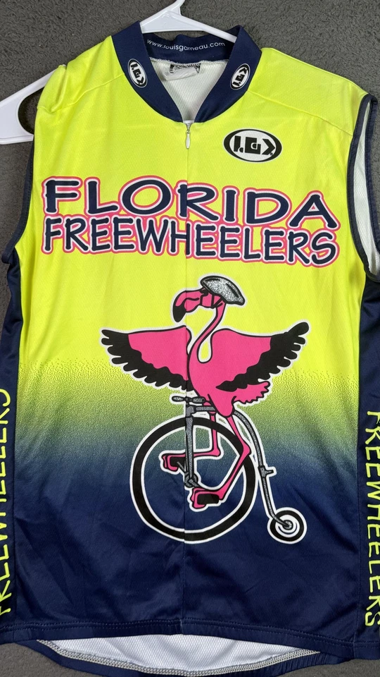 Camiseta deportiva de ciclismo Louis Garneau Florida Freewheelers para hombre grande Flamingo Bike Club Foto 2 de 4