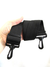 Black Nylon Black Hardware Replacement Adjustable Shoulder Strap 56"L 1.5"W