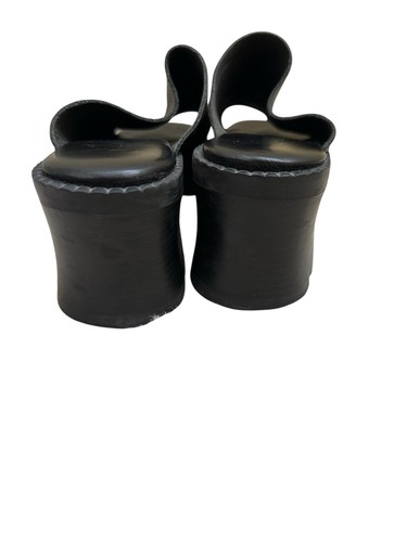 MIA Y2K Chunky Mules Open Toe Sandals Size 9.5 Black Leather - Picture 6 of 12
