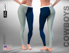 WOMEN STRETCHY LEGGINGS, BLUE  SILVER Workout,Yoga,Running,Fitness,Gym,Exercise