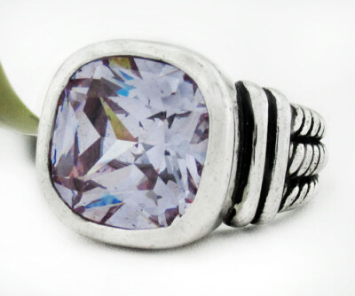 LAB CREATED WHITE SAPPHIRE 8,54 kt RING MASSIV 0,925 Sterlingsilber - Neu mit Etikett