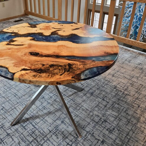 Ocean epoxy resin coffee table top, wooden center table top home decor furniture - Picture 2 of 10