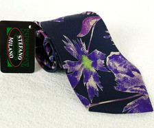 Stefano Milano tie silk Italy wearable art nwt