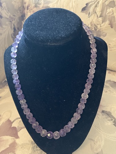 Sterling Silver Amethyst Bead Necklace