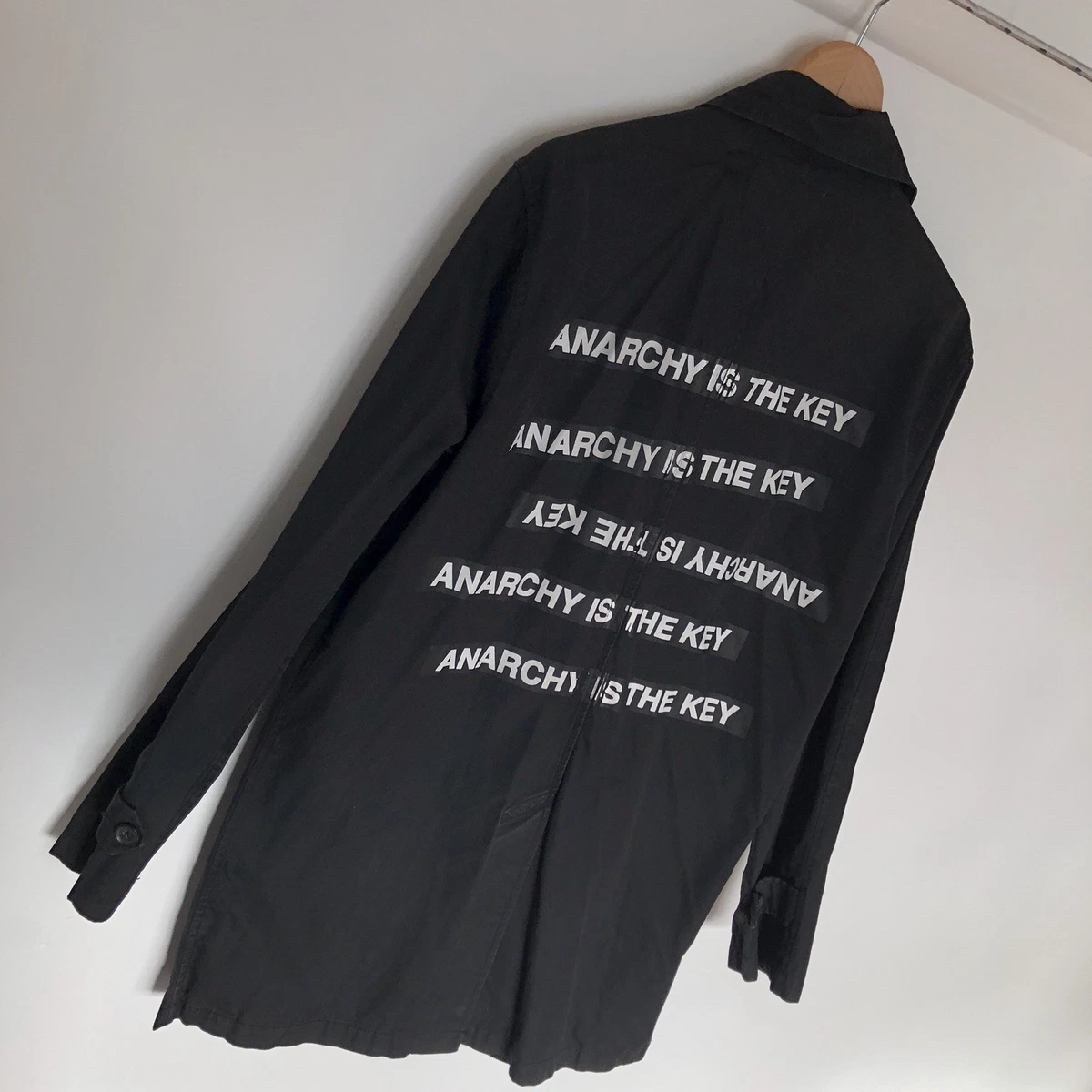 SUPREME UNDERCOVER COLLAB “ANARCHY IS THE KEY” Black Long Coat.Used.Size Medium.