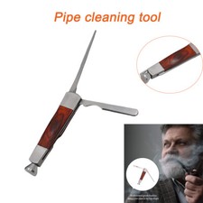 Stainless Steel Tobacco Pipe 3 in 1 Smoking Wood Cleaning Tool Reamer Tamper Top