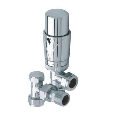 15 mm CHROM LUXUS ABGEWINKELTES TRV VENTIL UND SPERRSCHILD