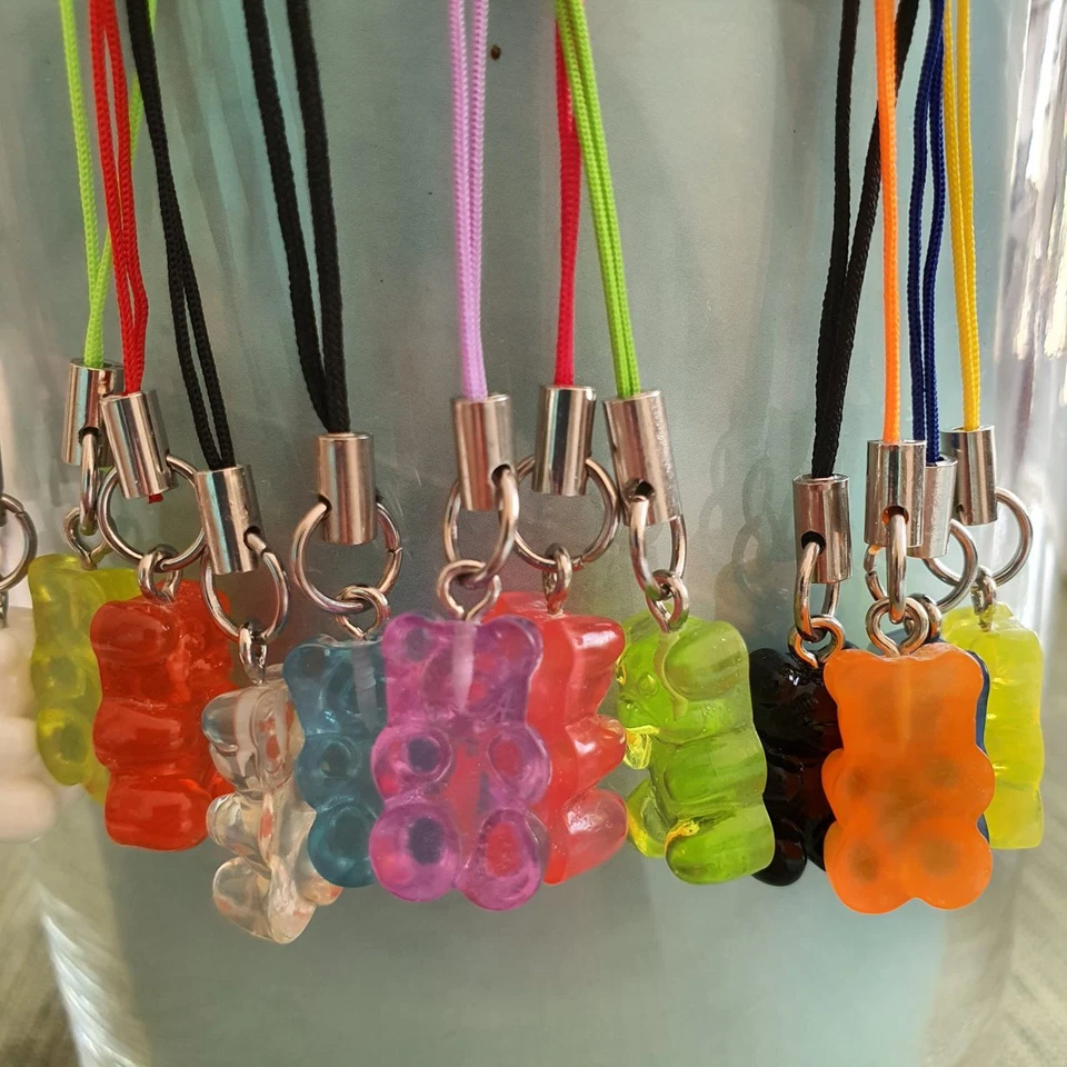 Anhänger mit Band für Handy/Tasche/... *Neu*, Gummibärchen, Teddy Acryl - Bild 3 von 3