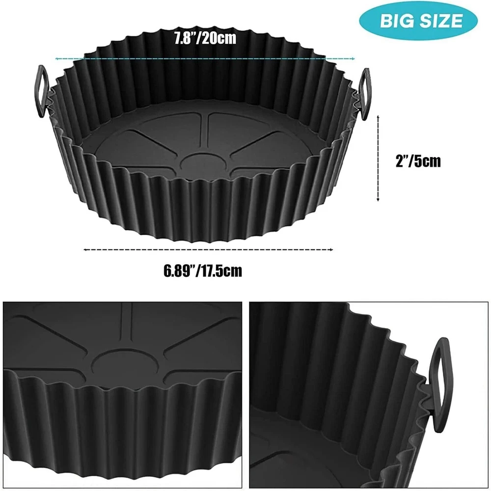 Air Fryer Silicone Liners Pot Basket  Non-Stick Safe Oven Baking Tray Mat