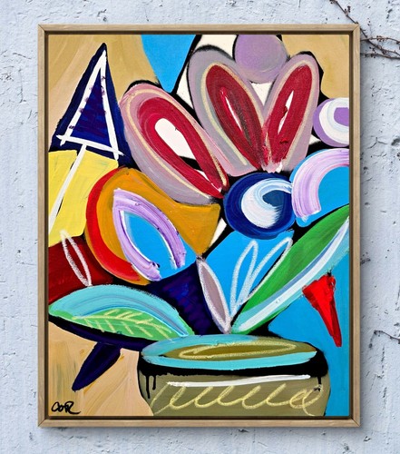 CORBELLIC BIRTHDAY 16X20 LARGE ABSTRACT EXPRESSIONISM COLLECTIBLE FLOWERS ART