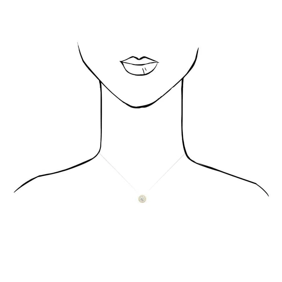 Colgante solitario con halo de oro amarillo de 14 quilates redondo de 1 quilate 9 mm Foto 3 de 4