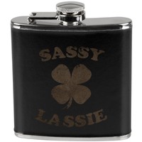 St Patrick's Day Sassy Lassie Shamrock Flask St Patrick's Day Sassy Lassie Shamrock Flask