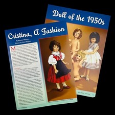 Vintage Cristina 1950s Fashion Doll History Article 14 Pages with Photos