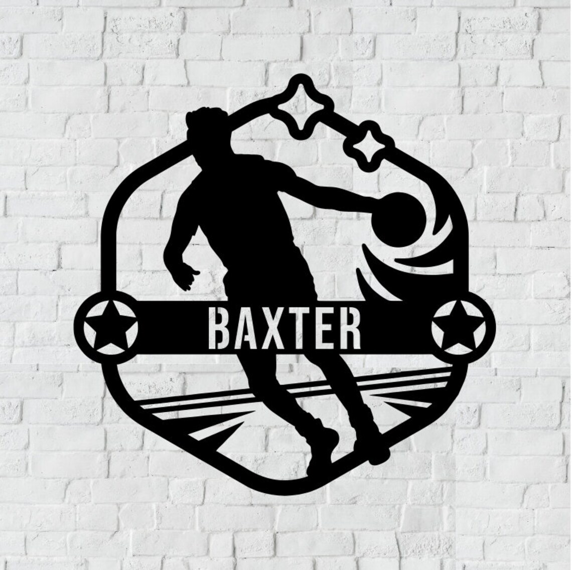 3D Metal Acrylic Silhouette USA Handball Wall Art Decor