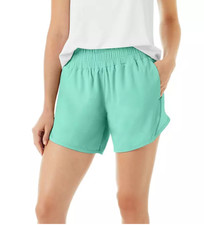 Member's Mark Women's Active Woven Shorts Aqua Verde Size XXL NWT