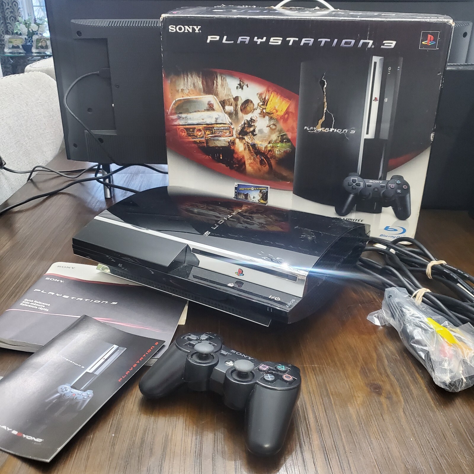 Sony PlayStation 3 Fat PS3 80GB Black Console CECHE01 Bundle w/ Box