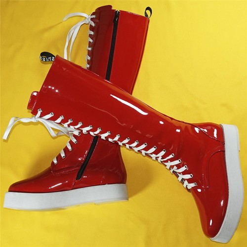 Fashion Sneakers Womens Patent Leather Knee High Snow Boots Platform Pumps Shoes - Picture 3 of 22