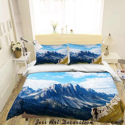 3D Mountain Sky Landscape Quilt Cover Set Bedding Sets Pillowcases Queen