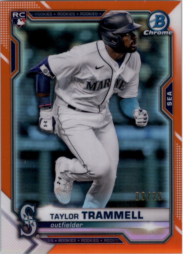 2021 Bowman Chrome Orange Refractors #61 Taylor Trammell /25 - NM-MT