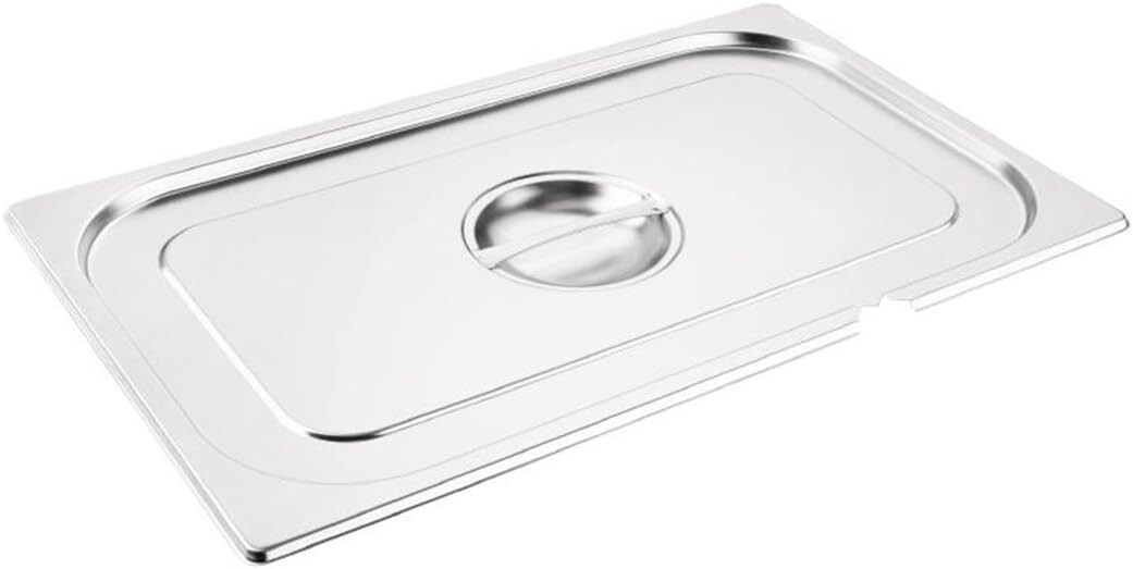 Vogue CB170 Stainless Steel Notched Lid for 1/1 Gastronorm Tray