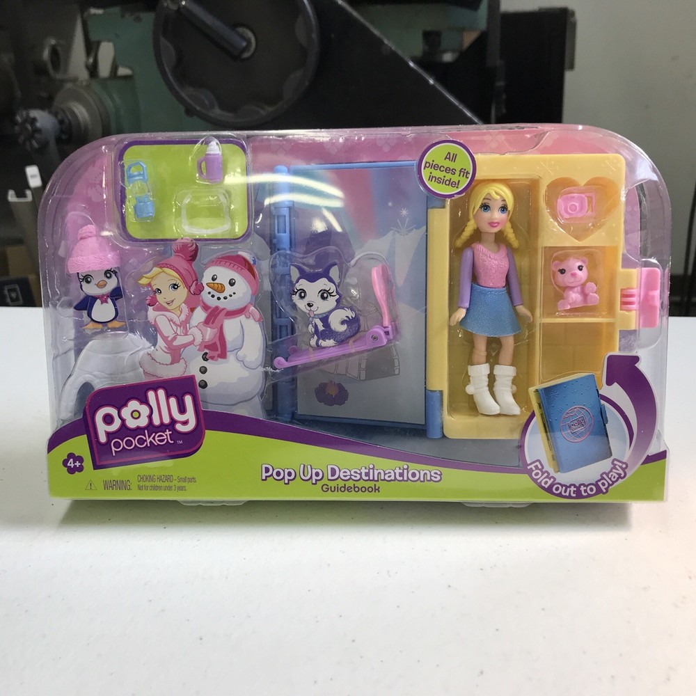 Polly Pocket Pop Up Destinations Guidebook Artic Playset 2009 Mattel New