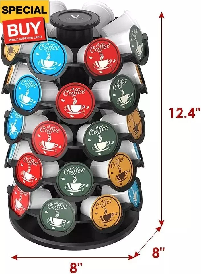 Organizador de soporte de carrusel de almacenamiento de cápsulas de café compatible con 40 cápsulas Keurig K-Cup Foto 2 de 4