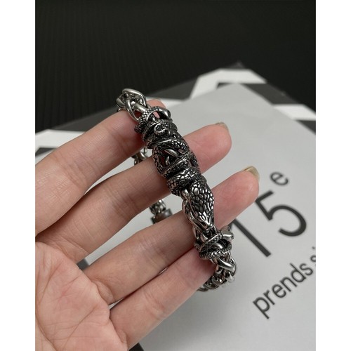 8mm Mens Hip Hop 20CM Stainless Steel Magnetic Buckle Snake Link Bracelet - Picture 8 of 10