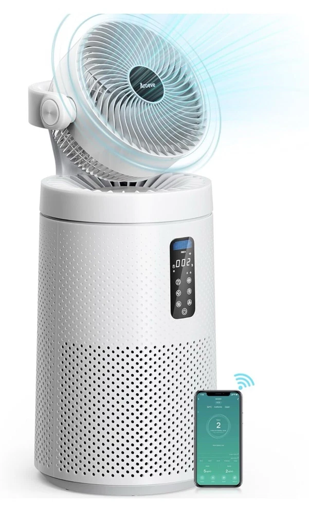 Air Purifier Fan For Home Large Room With 2-in-1 Air Circulator Fan System Air Purifier Fan For Home Large Room With 2-in-1 Air Circulator Fan System
