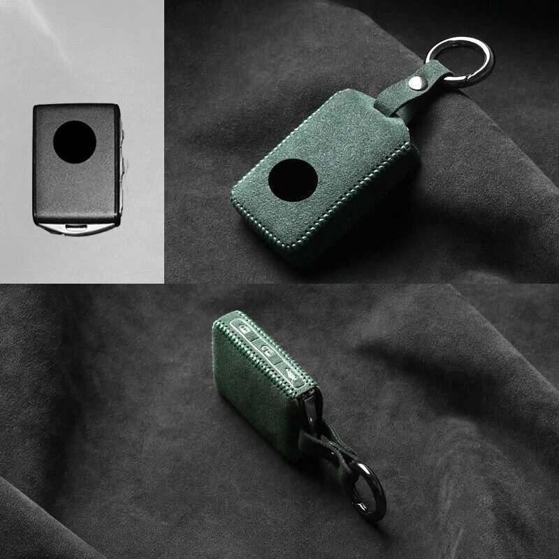 Suede Leather Car Key Case Cover For Volvo XC40 XC60 XC70 S60 S80 XC90 S90 V90 — 第 3/4 张图片