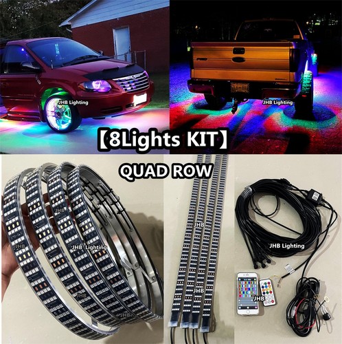 JHB 15.5"17.5"CHASING LED Wheel Rim Lights +2x4FT +2x6.5FT Underglow Strips KIT - Picture 40 of 40