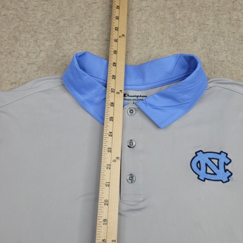 UNC Tarheels Champion Polo Shirt Mens Large Gray Blue Short Sleeve Golf NWT - Imagen 9 de 11